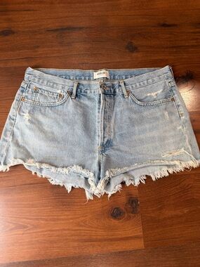 AGOLDE Parker Cut Off Jean Shorts in Light Wash Size 32